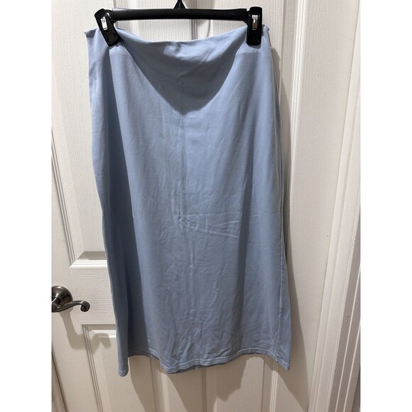Susana Monaco Maxi Skirt Womens M Baby Blu Jersey Knit Pull On Minimalist Modest - Picture 1 of 11